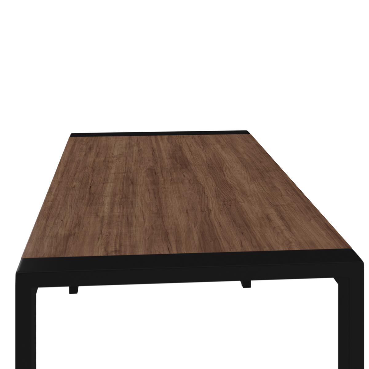 Jídelní stůl ALEYA 180, vlášský ořech - černá/barvy vlašských ořechů, Moderní, kov/dřevo (180/76/90cm) - Bessagi Home