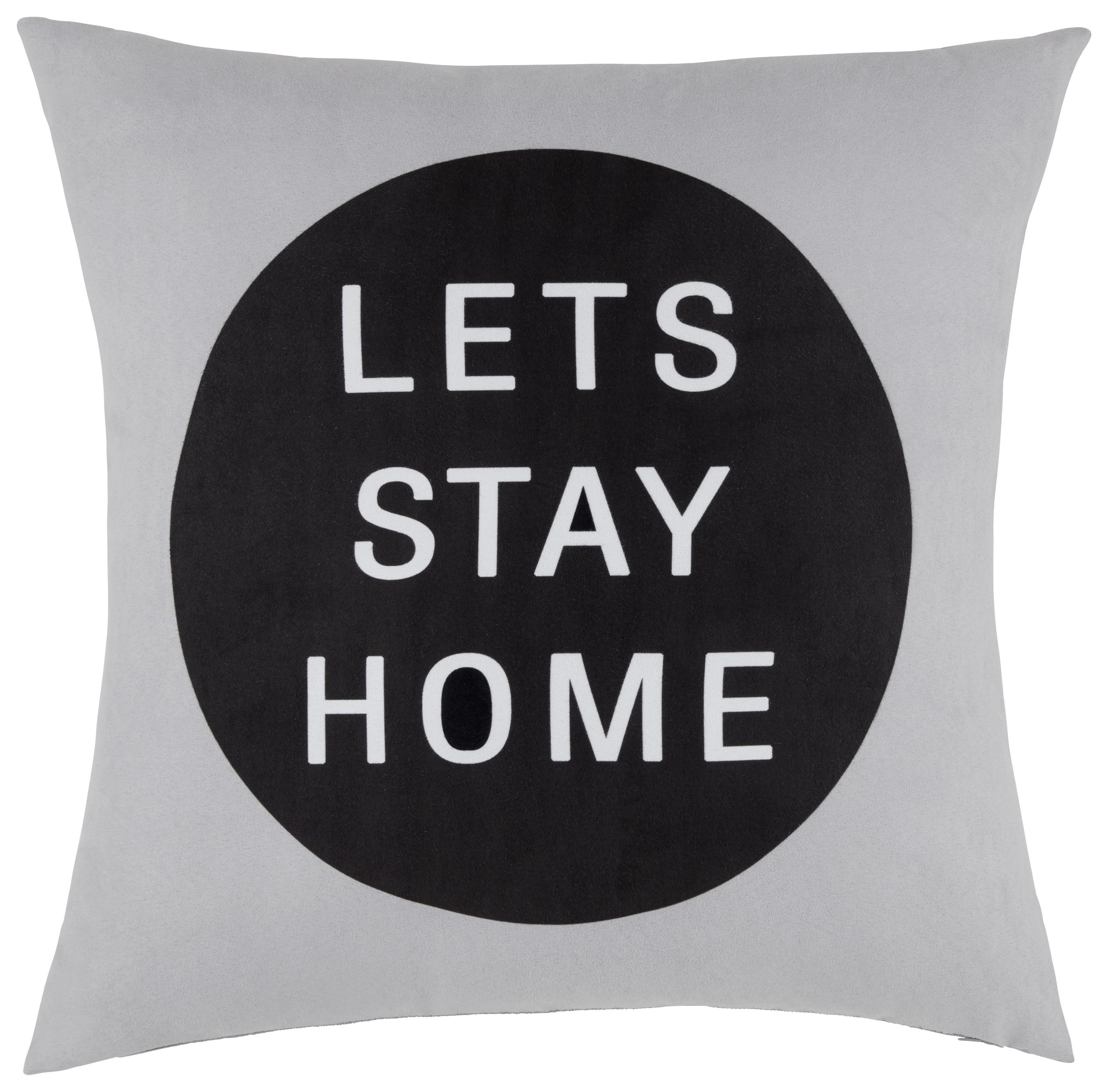 DEKORAČNÍ POLŠTÁŘ S NÁPISEM - šedá/bílá, textil (45/45cm) - Modern Living