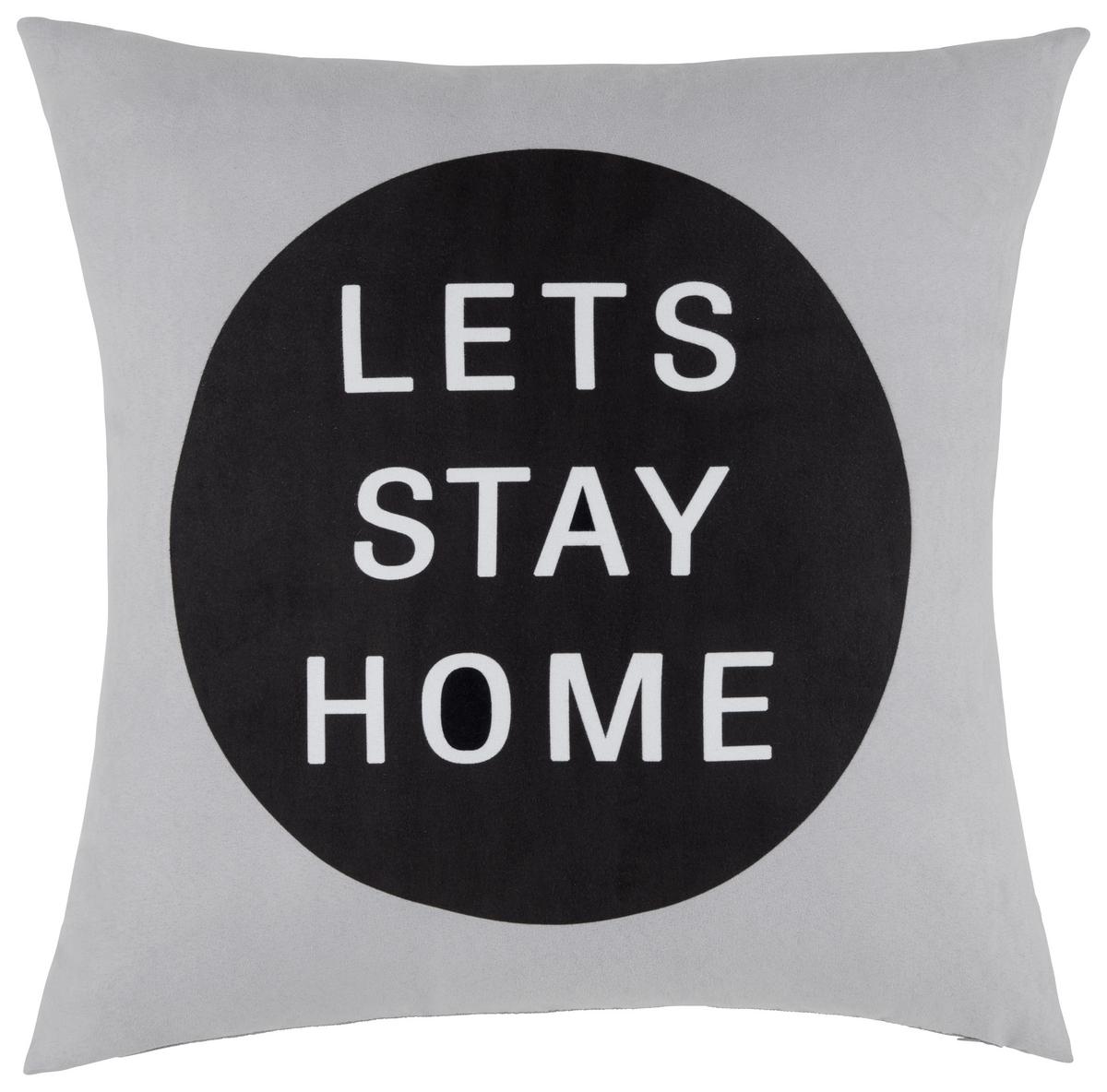 DEKORAČNÍ POLŠTÁŘ S NÁPISEM - šedá/bílá, textil (45/45cm) - Modern Living