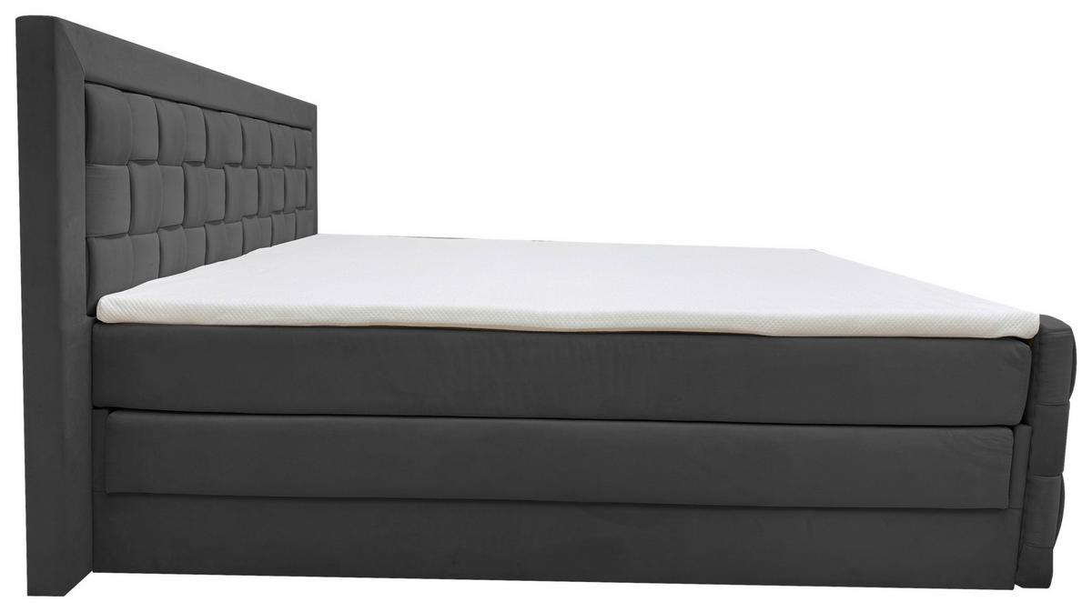 Boxspringbett Grenada Schwarz Lf: 180x200 cm - Schwarz, MODERN, Textil (180/200cm) - Livetastic