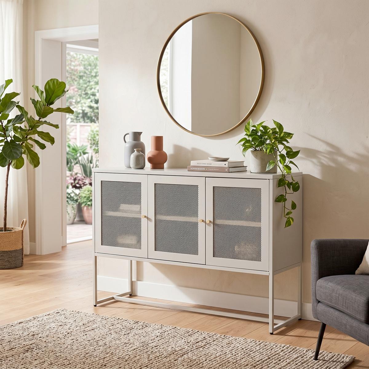SIDEBOARD MALLA - Beige, Design, Metall (120/80/40cm) - Livetastic