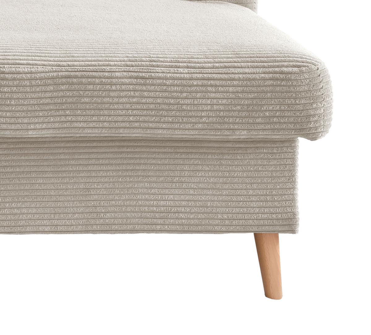 Ecksofa mit Schlaffunktion & Bettkasten Valentina Beige - Beige/Naturfarben, Design, Textil (228/150cm) - P & B