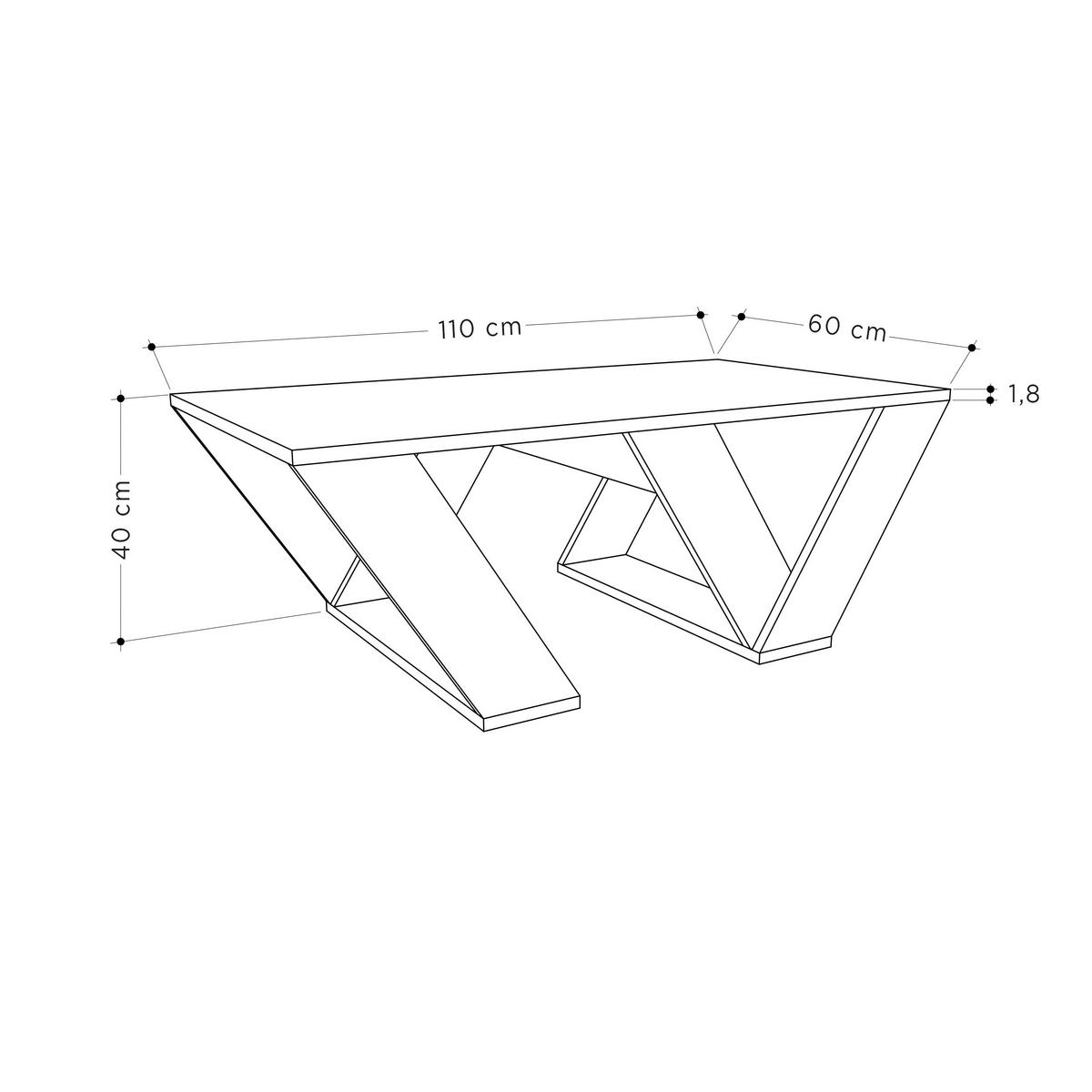 KONFERENČNÝ STOLÍK PIPRA - biela, Design, kompozitné drevo (120/40/60cm) - Livetastic