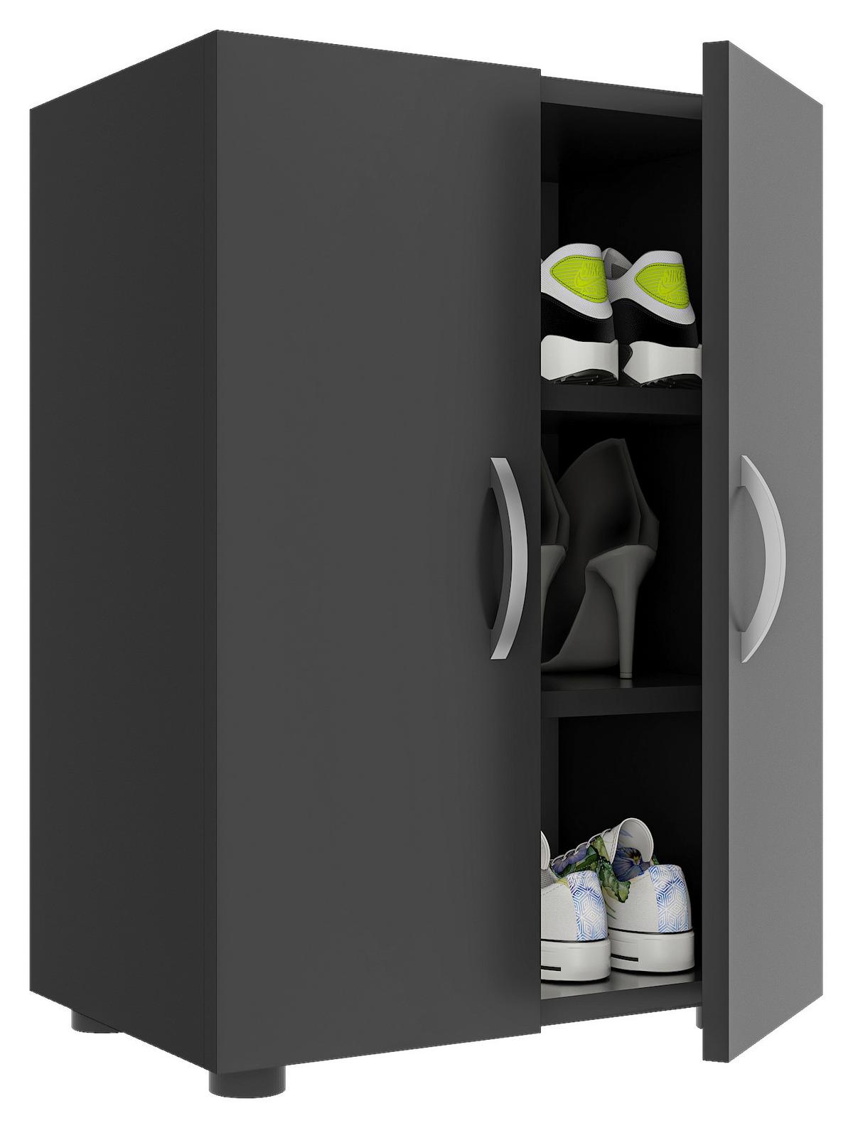 Schuhschrank Ulas Anthrazit B: 48,5 cm - Anthrazit/Grau, MODERN, Holzwerkstoff (48,5/73,9/32cm) - MID.YOU