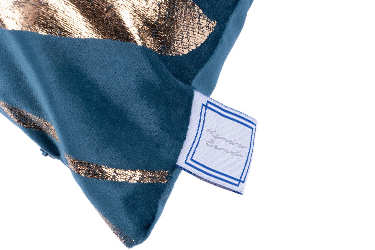 Zierkissen Prisma 30/45x50/45 cm Polyester Goldfarben/Petrol - Goldfarben/Petrol, KONVENTIONELL, Textil (30x45/50x45cm)