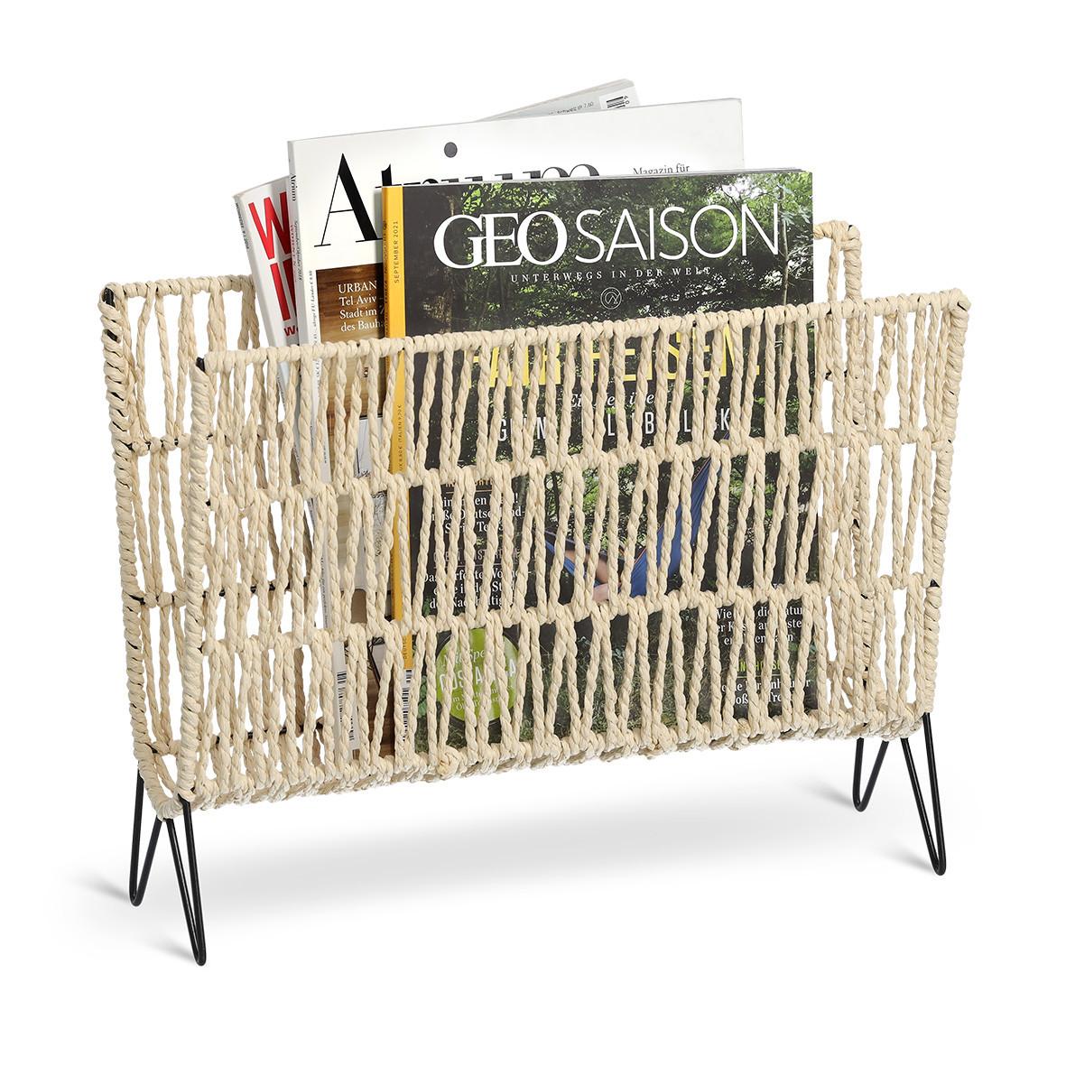 Zeitungsständer Naturfarben Schwarz B: 38 Cm - Naturfarben, Basics, Textil/Metall (38/30/15cm) - Zeller Present
