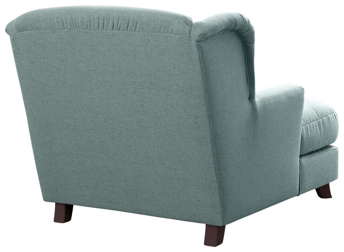 XXXL-Sessel Asado blau inkl. Zierkissen, B: 109 cm - Blau/Dunkelbraun, MODERN, Textil (109/104/145cm) - Sit & More