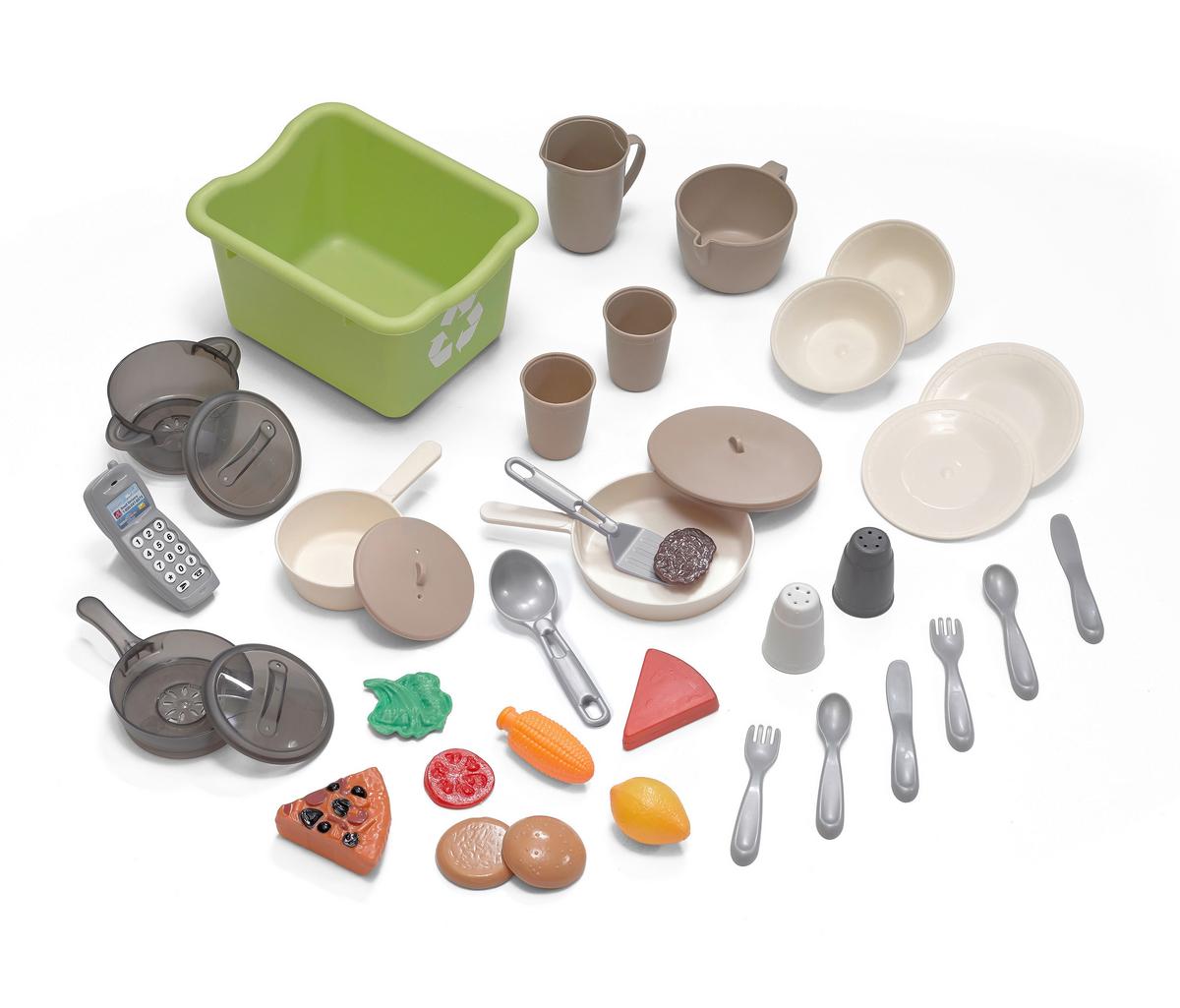 Spielküche Lebenstraum Kunststoff Ab 2 Jahren + Sound - Braun/Weiß, Basics, Kunststoff (90,2/113,6/39,4cm) - Ambia Garden