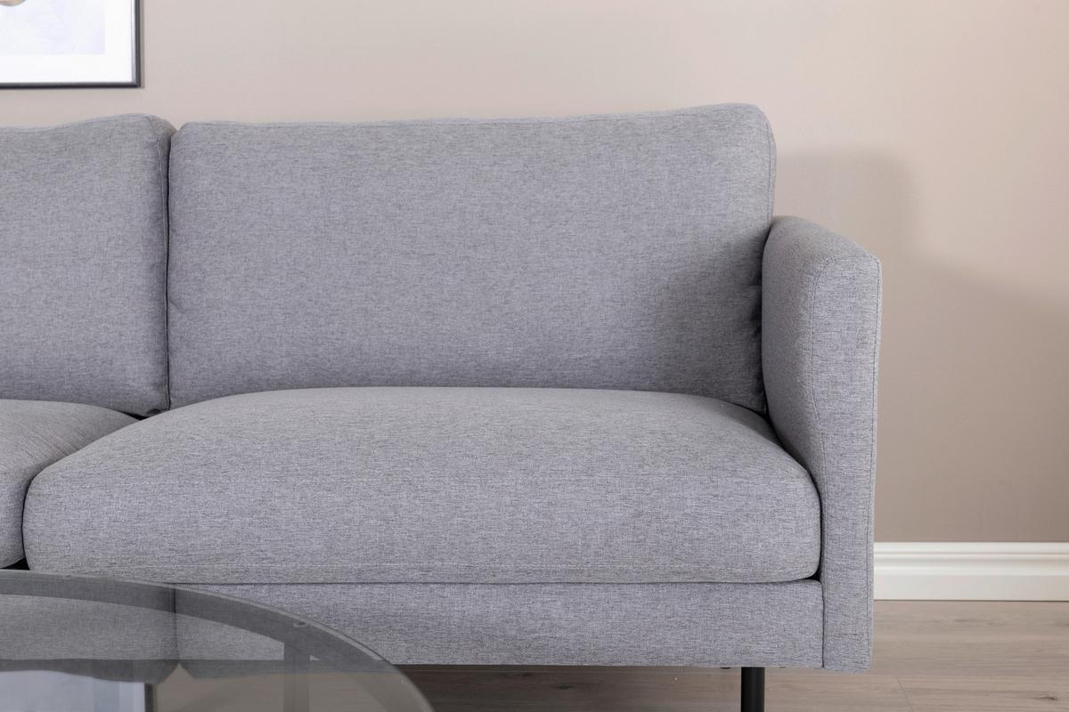 2-Sitzer-Sofa Zoom - Schwarz/Grau, Design, Textil/Metall (180/78/80cm) - Livetastic