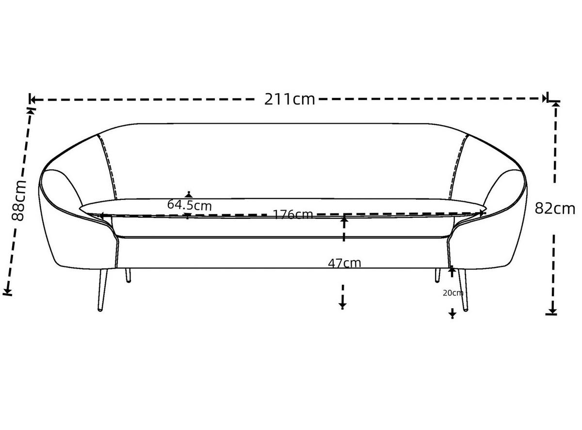 Štýlová pohovka OLIVIA, staroružový zamat, max. 360 kg - zlatá/staroružová, Modern, kov/drevo (211/82/88cm) - Mömax