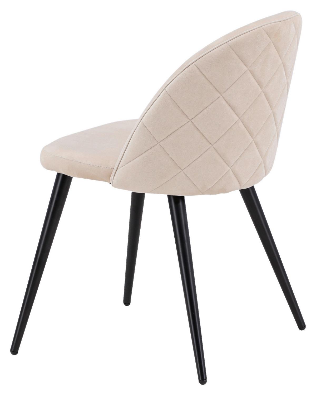 Stuhl-Set Velvet - Beige/Schwarz, Design, Textil/Metall (50/76,5/57cm) - Livetastic