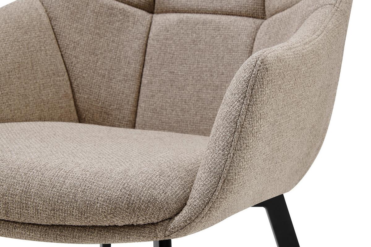 Vierfußstuhl Modo Schwarz/Beige B: 57 cm - Beige/Schwarz, MODERN, Holz/Textil (57/84,5/61cm) - Livetastic