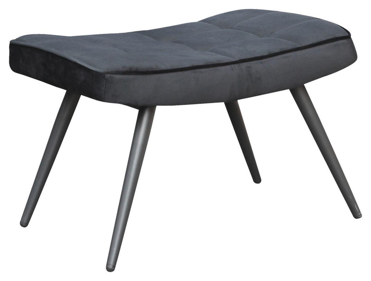 Hocker Uta Textil Schwarz Sitz Gepolstert H: 39 cm - Schwarz, MODERN, Holzwerkstoff/Textil (60/39/41cm) - MID.YOU