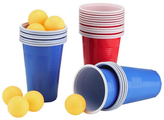 Beer-Pong-Set 48-teilig - Blau/Gelb, MODERN, Kunststoff Beer-Pong-Set 48-teilig - Blau/Gelb, MODERN, Kunststoff
