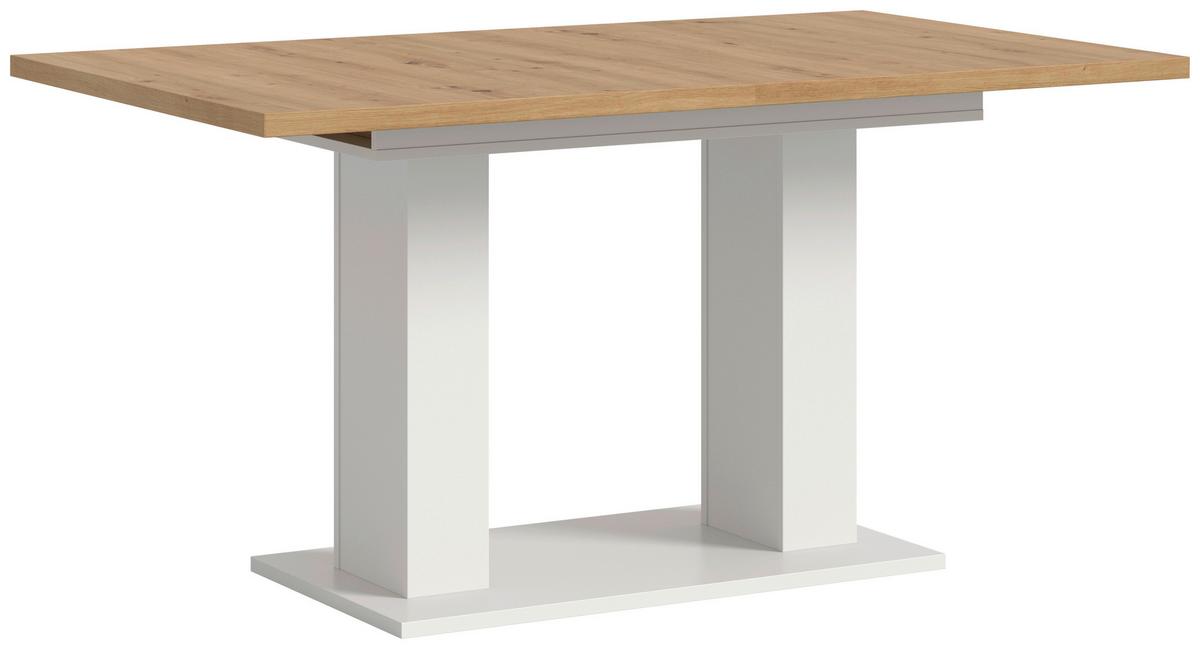 Ausziehtisch Marlon 150 Az Artisan/weiß, B:150-190 Cm - Weiß/Eiche Artisan, KONVENTIONELL, Holzwerkstoff (150-190/90/76cm)