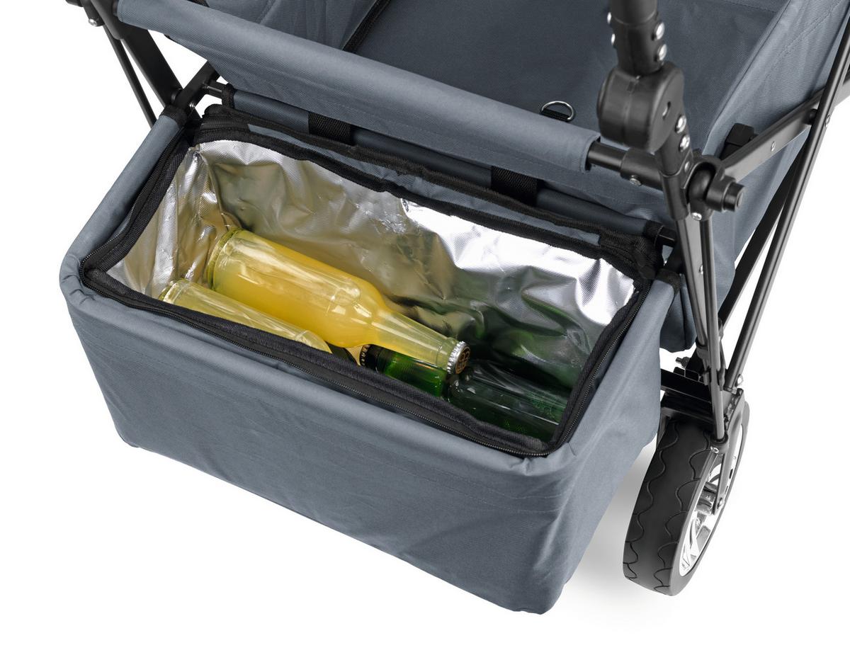 Bollerwagen Hoberg Grau Max. 80 Kg Faltbar, Feststellbremse - Grau, Basics, Kunststoff/Textil (139/54/103cm)