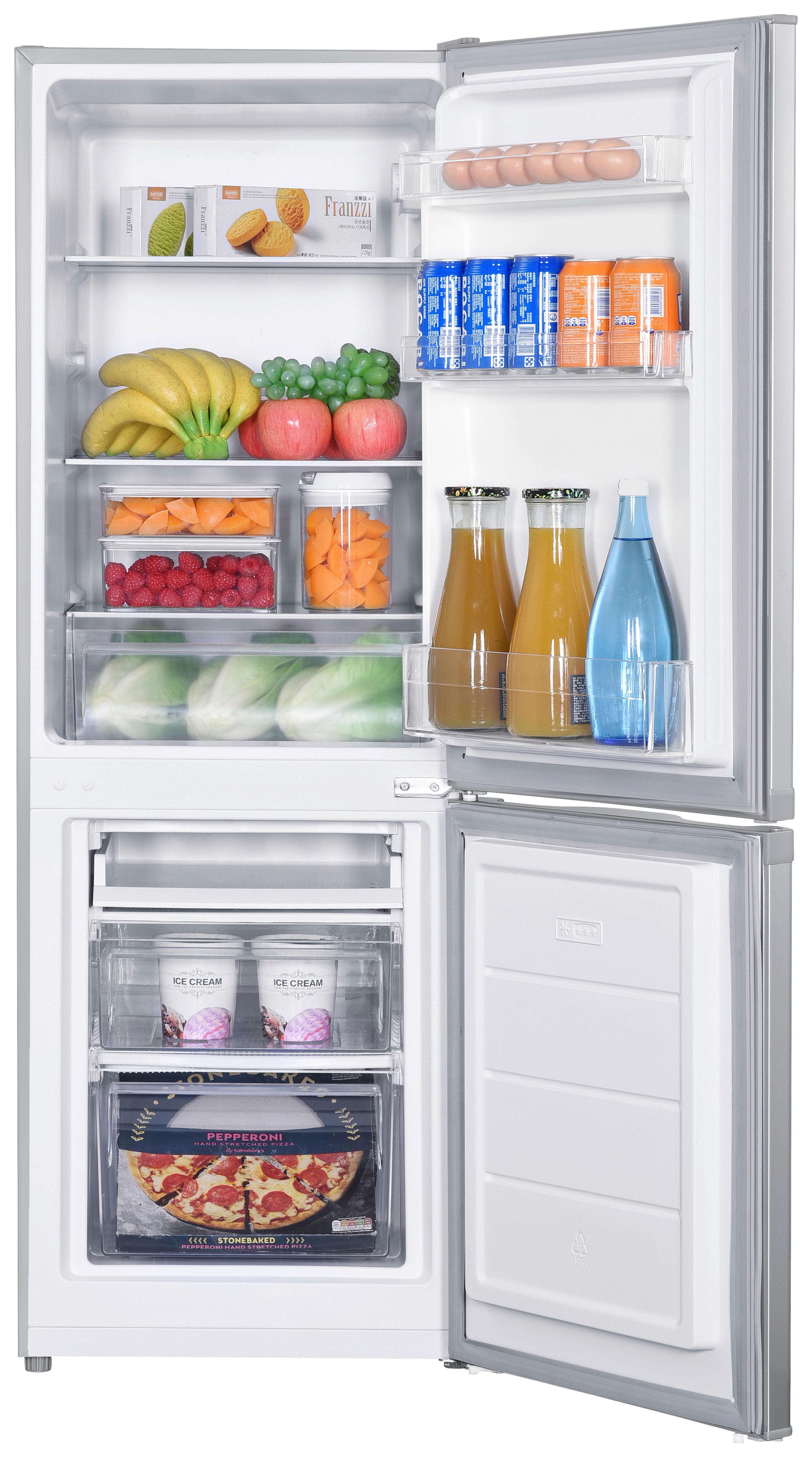 Kühl-Gefrierkombination Eix Silberfarben 52+121 L - Silberfarben, Basics, Metall (50/142,2/56cm) - PKM