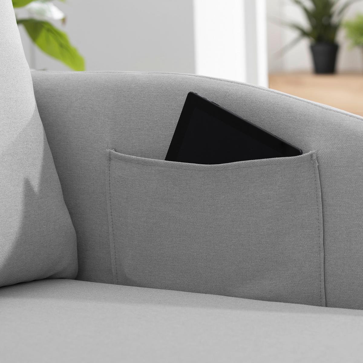 Recamiere Tobi L: 154cm Rechts Hellgrau Mit Bettkasten - Hellgrau, Design, Textil (154/86/93cm) - Max Winzer