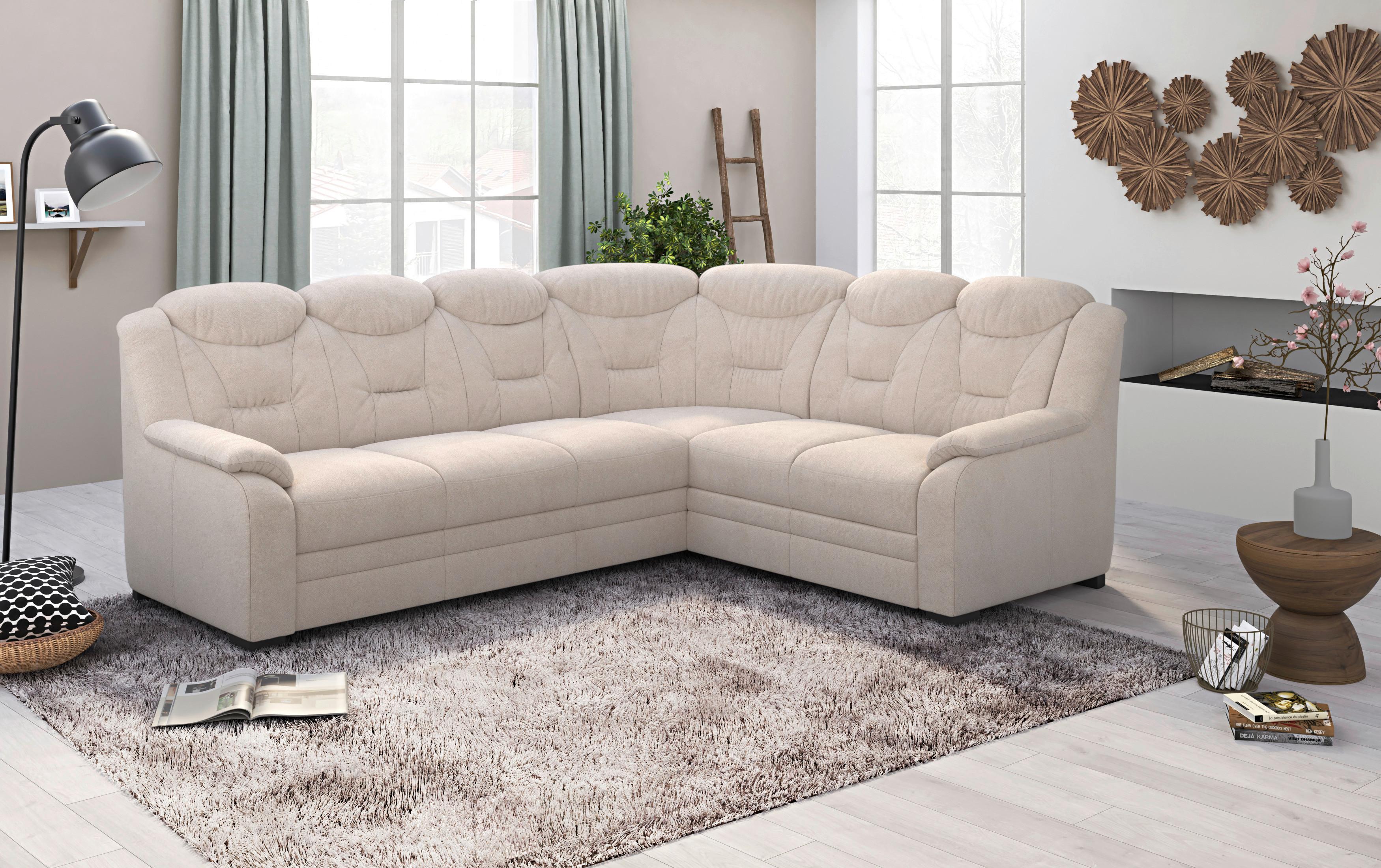 Ecksofa Marcus Beige S: 263x211 cm - Beige/Schwarz, Basics, Textil (263/211cm) - MID.YOU