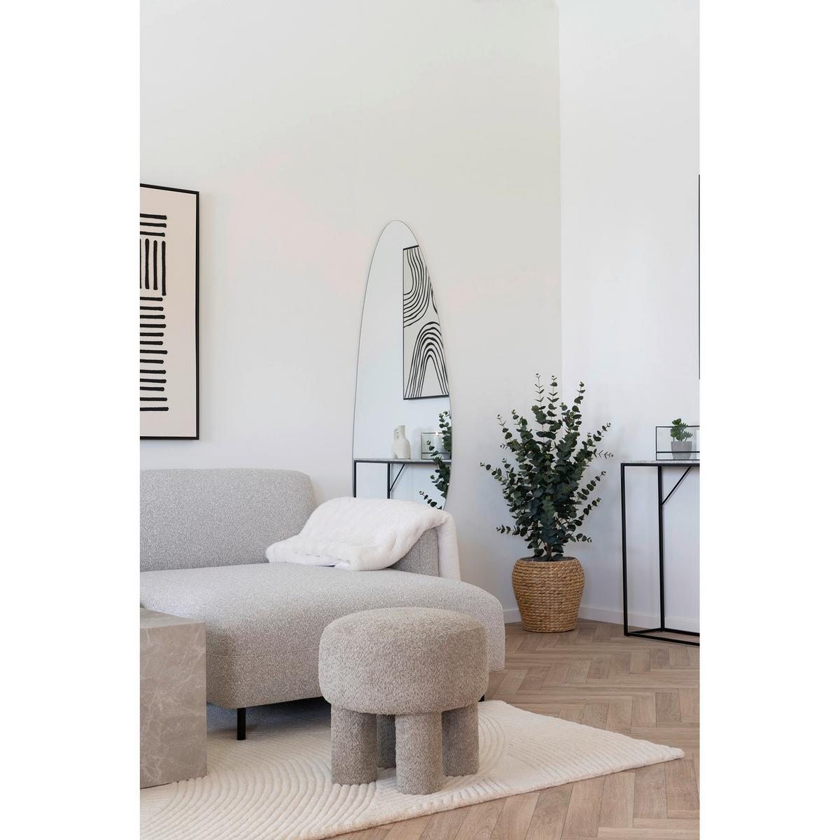 Pouf Camberra Grau, B/H/T: 43x43x43cm - Hellgrau/Grau, Basics, Textil (43/43/43cm)