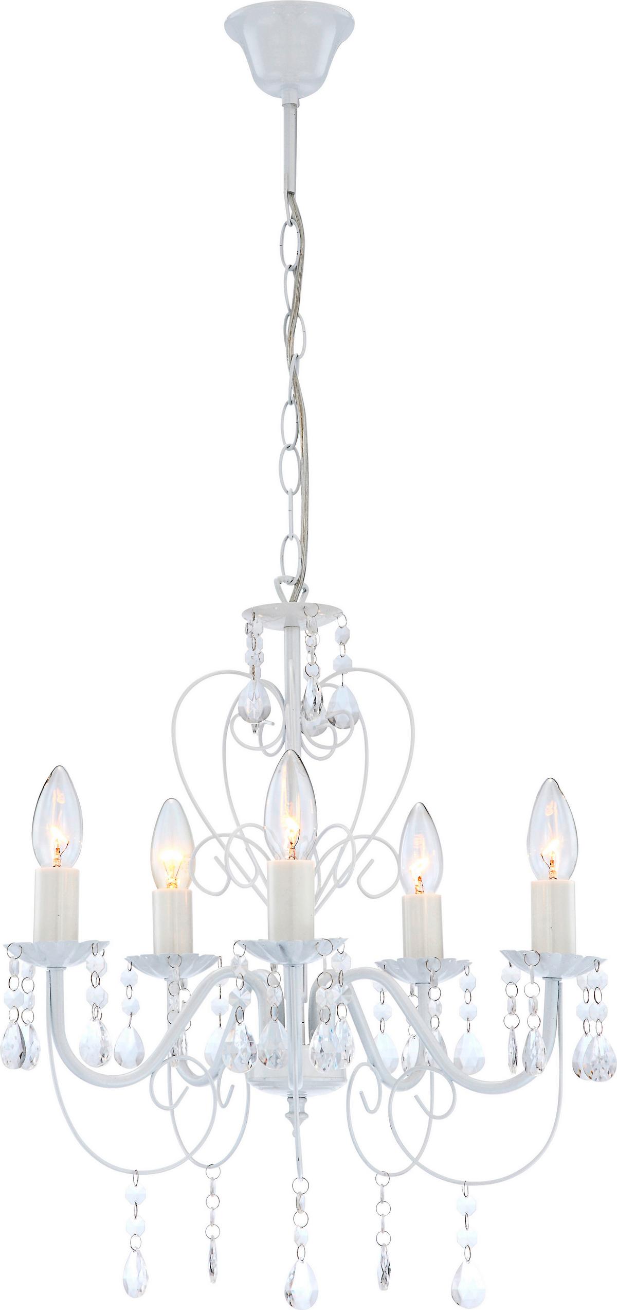 Kronleuchter 63126-5ma Crisi - Weiß, LIFESTYLE, Kunststoff/Metall (44/150cm) - Globo