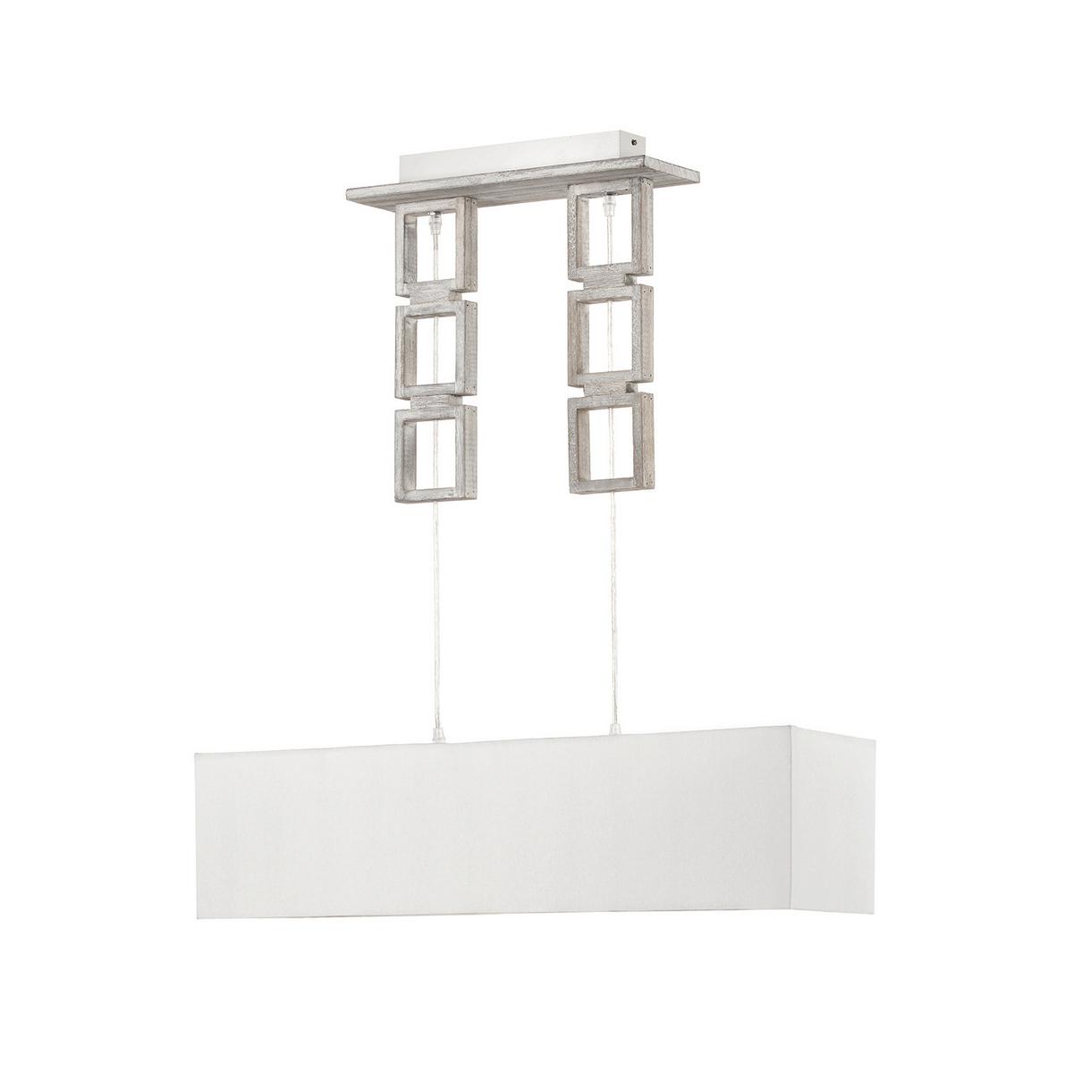 Hängeleuchte 5038/s - Grau, Design, Holz/Textil (80/20/110cm)