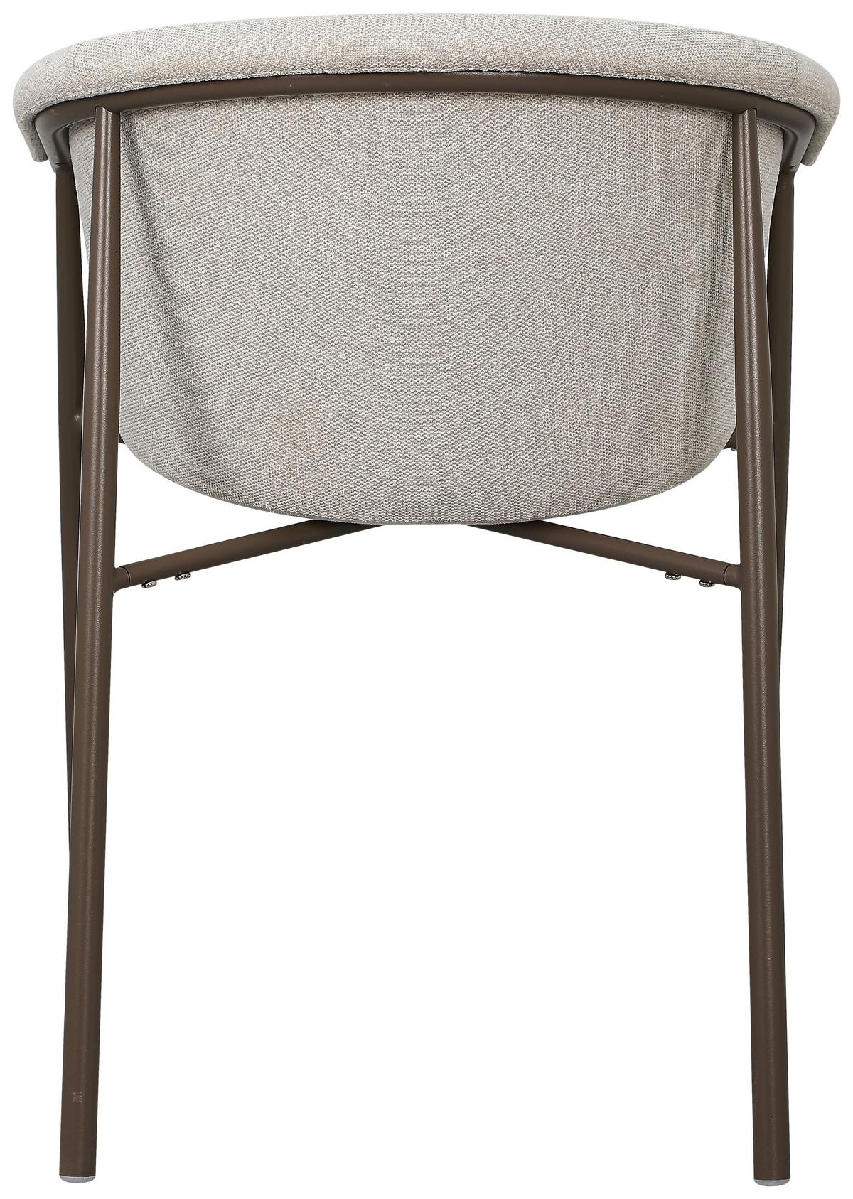 Armstuhl Erna Beige Leinenoptik - Beige/Braun, MODERN, Textil/Metall (59/80/57cm) - MID.YOU