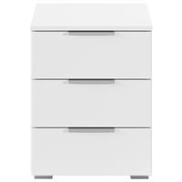 Nachtkästchen Mars 3l Weiß B: 52 cm - Alufarben/Weiß, Basics, Holzwerkstoff (40/52/40cm)