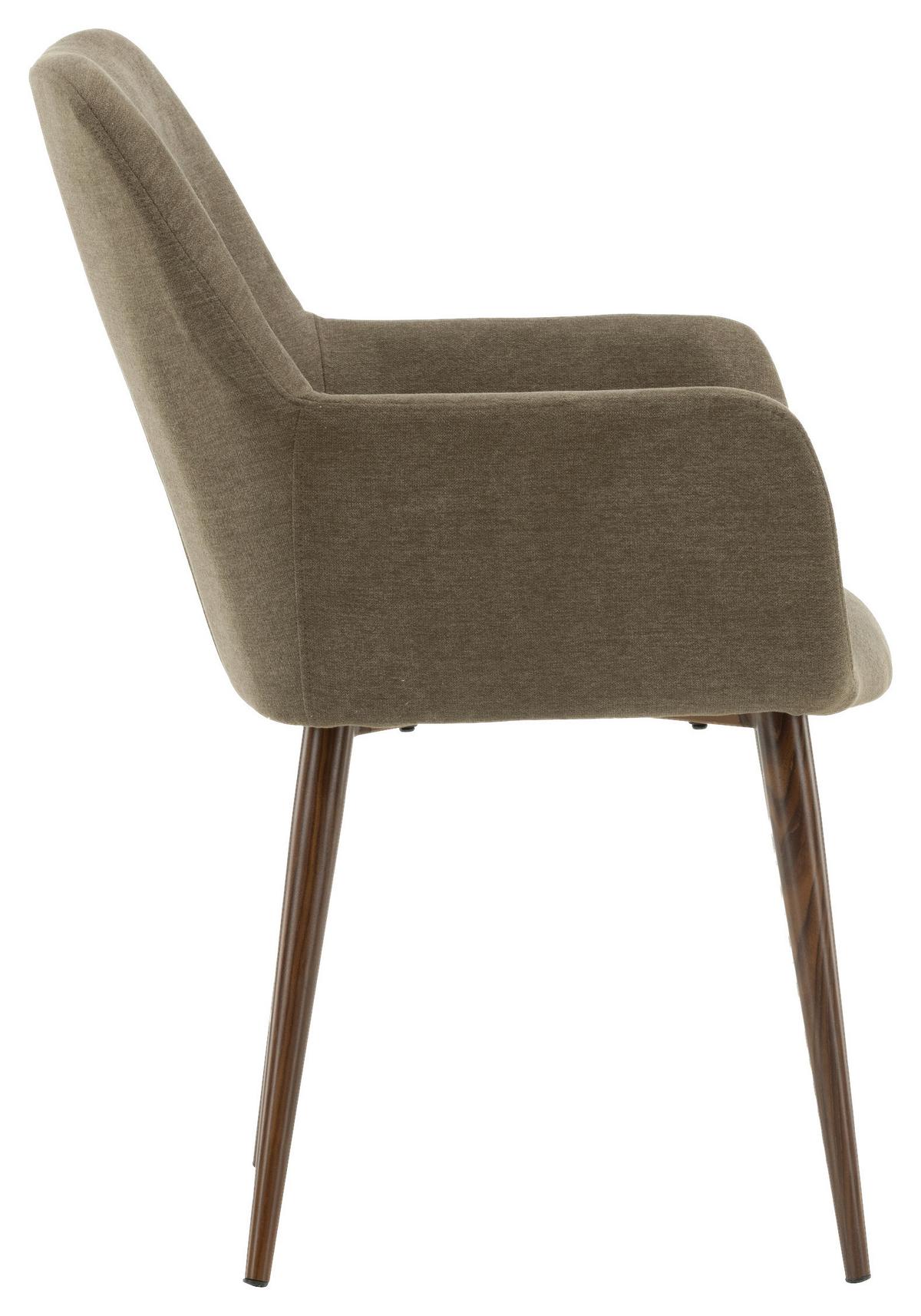 Stuhl-Set Tomorrow - Dunkelgrau/Braun, Design, Textil/Metall (60/90/62cm) - Livetastic