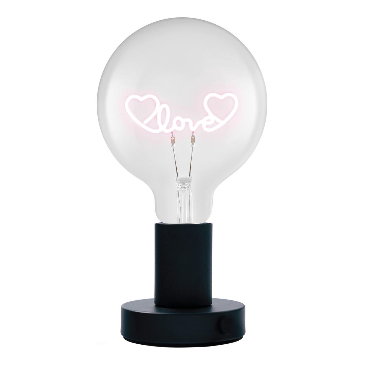 Tischleuchte, E27, 1,8w 1906 Letter Tbl Love 1.2w E27 - Schwarz, Basics, Metall (12,5/23,1cm) - Ledvance
