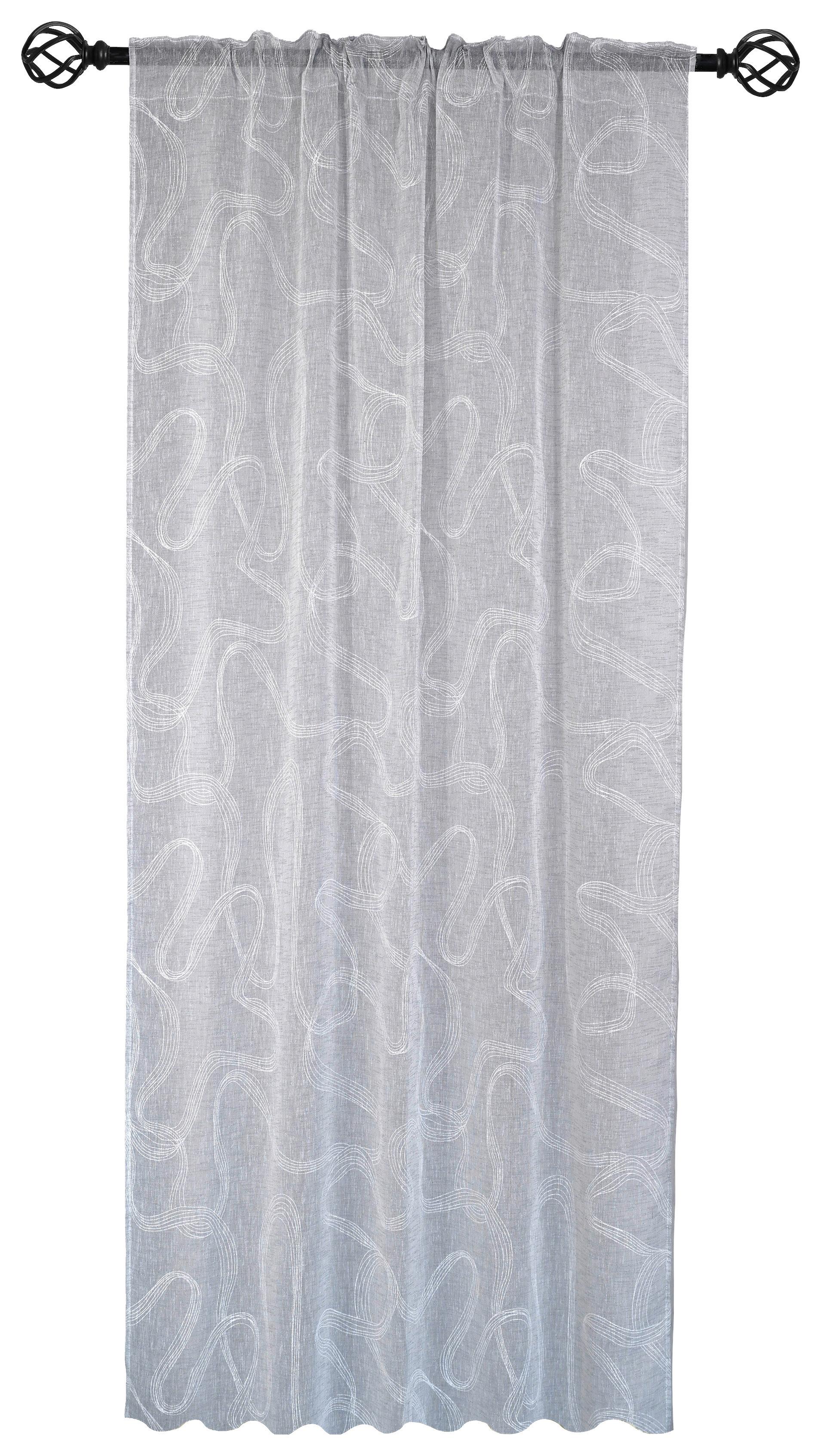 FERTIGVORHANG VALENCIA - Grau, MODERN, Textil (140/245cm) - Luca Bessoni