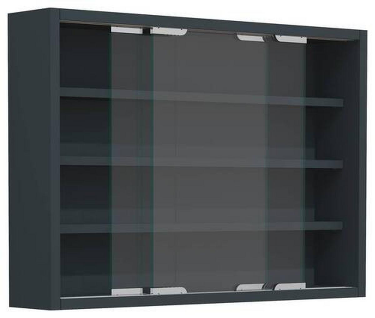Hängevitrine Agisa M B: 57 cm Anthrazit - Anthrazit, MODERN, Glas/Holzwerkstoff (57/40/10cm) - MID.YOU