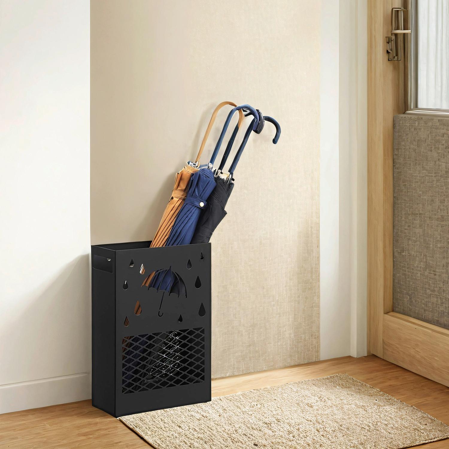 Schirmständer Schwarz B: 28,5 Cm - Schwarz, Basics, Metall (28,5/41/12,2cm)