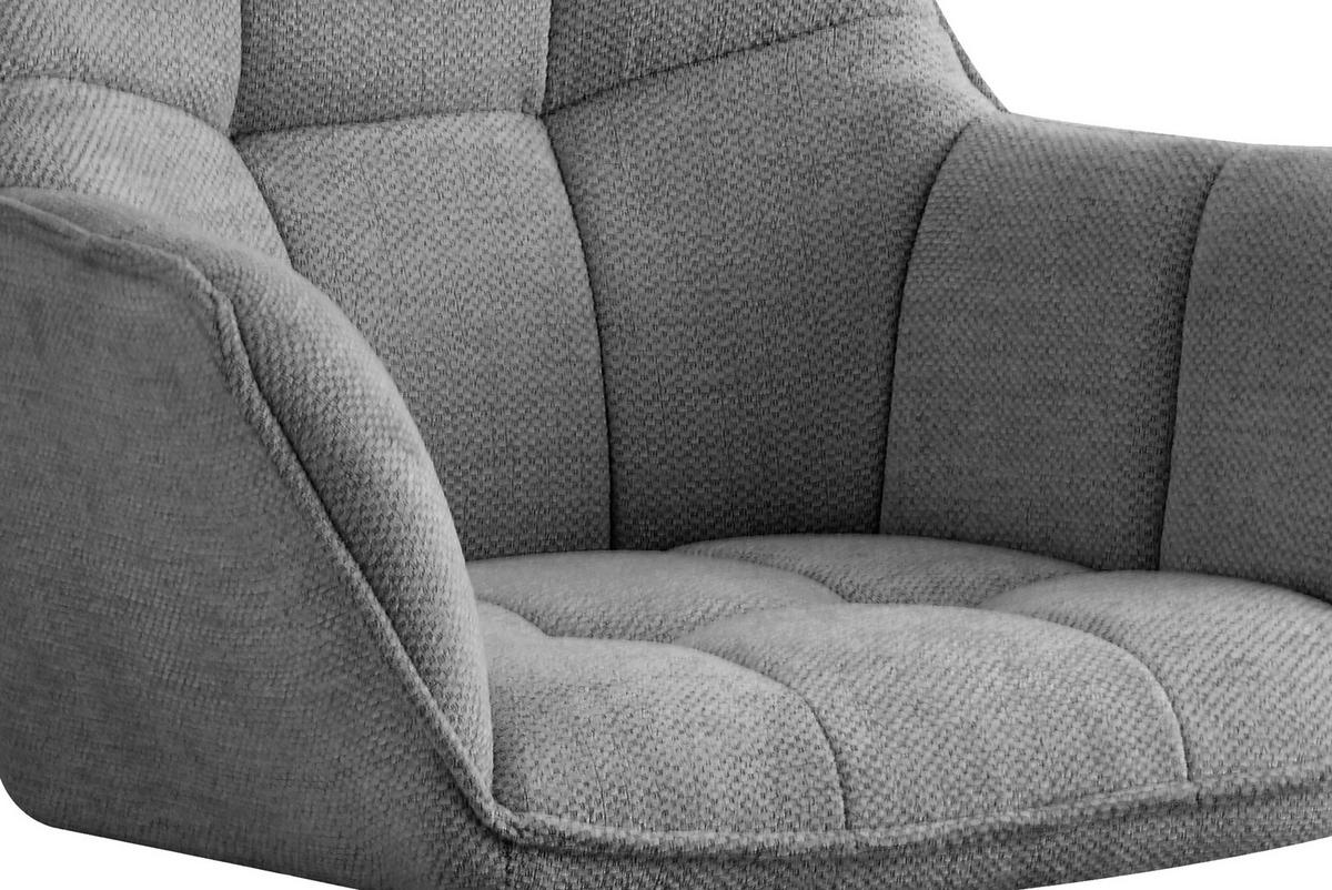 Armlehnstuhl Dian 325 - Hellbraun/Grau, MODERN, Holz/Textil (63/84/61cm) - Kayoom