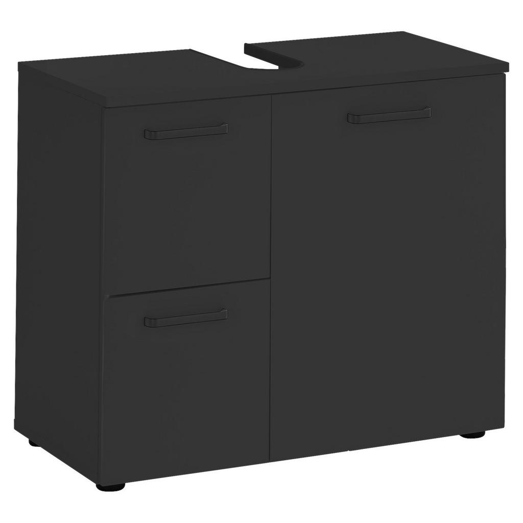 Waschbeckenunterschrank Vanice B: 70 Cm Schwarz