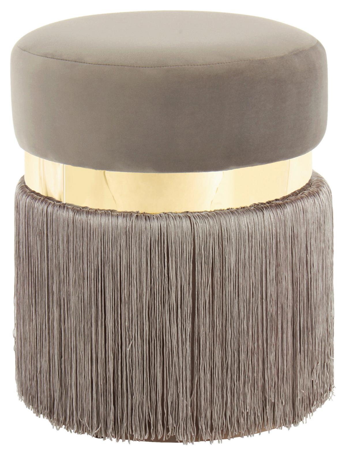 Hocker Rebecca 925 Goldfarben/taupe B: 38 Cm - Taupe/Goldfarben, Design, Kunststoff/Textil (38/45/38cm) - Kayoom