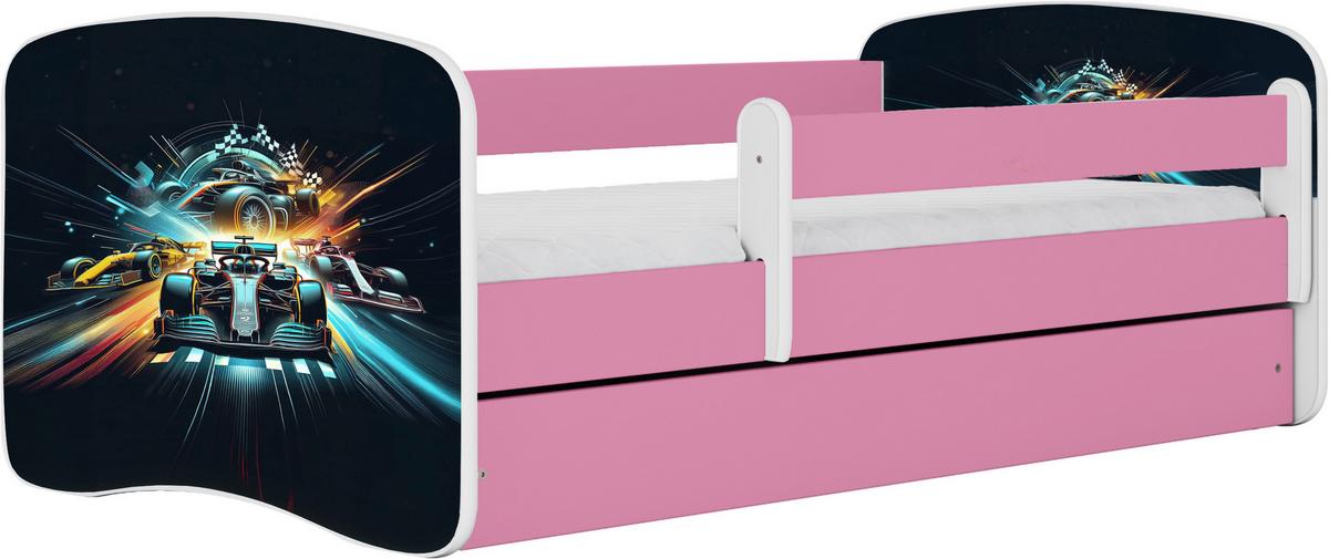 Kinder-/Juniorbett Babydreams Weiß/Pink B: 80cm - Pink/Birkefarben, MODERN, Holz/Holzwerkstoff (80/160cm) - MID.YOU