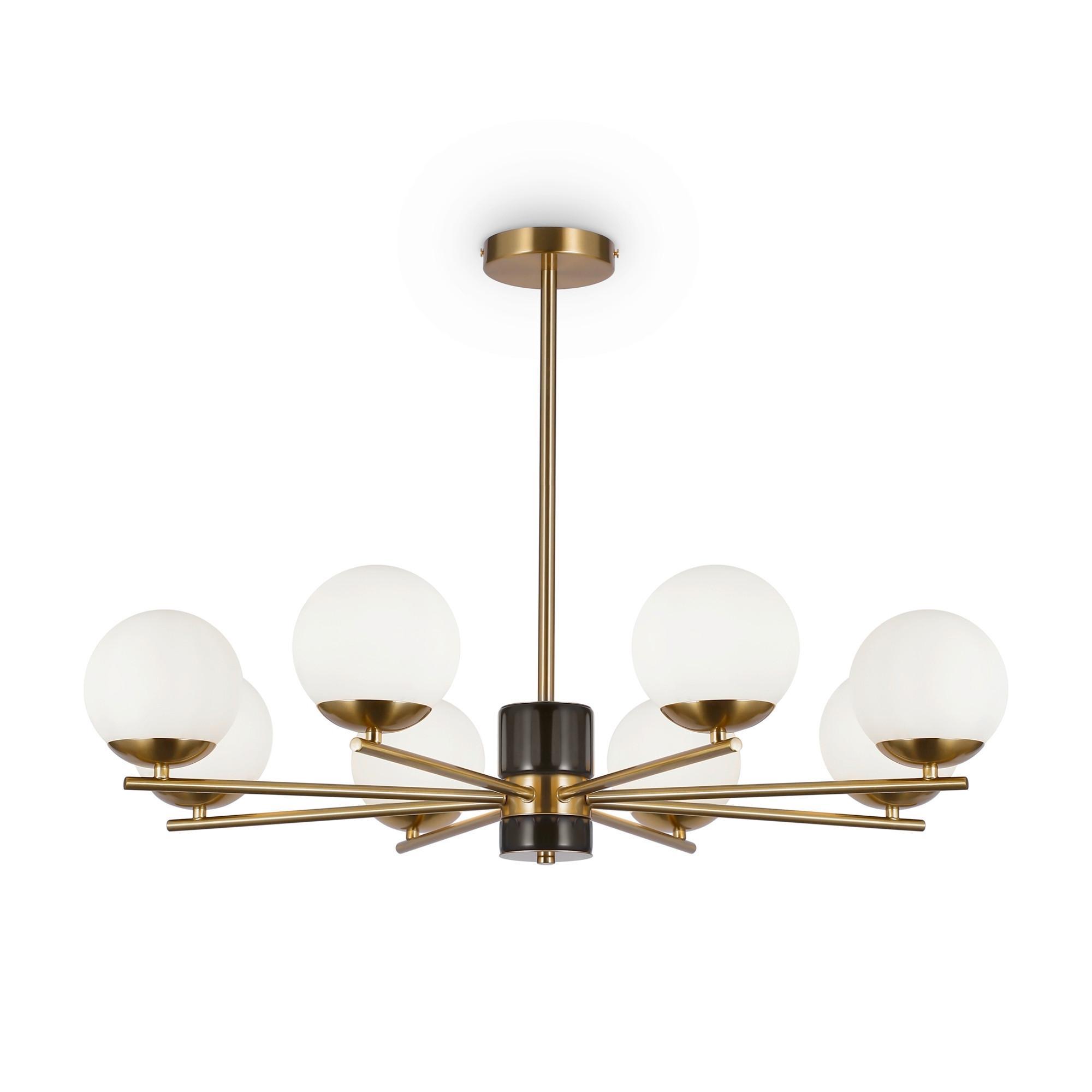 Kronleuchter Marble - Messingfarben/Weiß, Trend, Glas/Metall (81/56cm) - MAYTONI