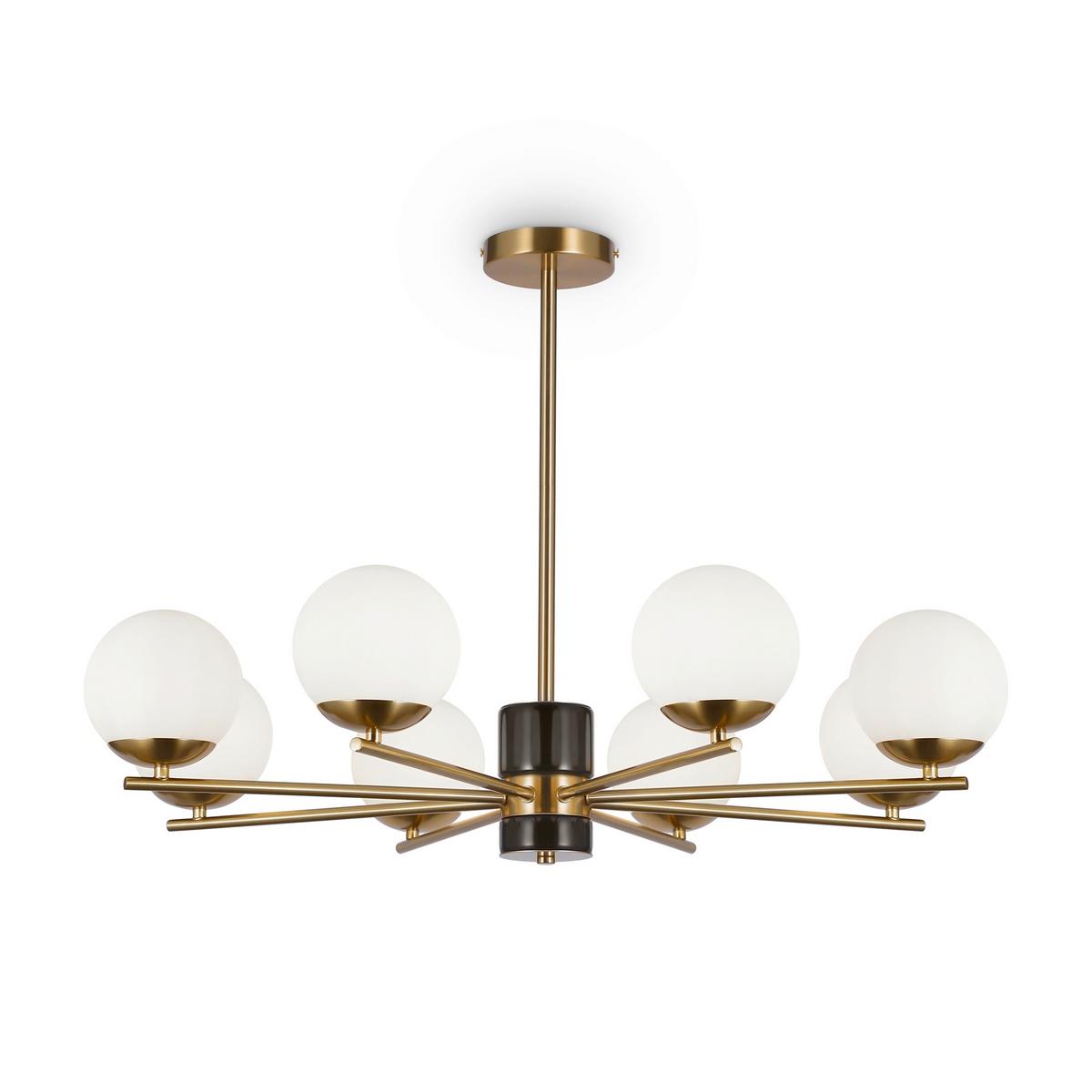 Kronleuchter Marble - Messingfarben/Weiß, Trend, Glas/Metall (81/56cm) - MAYTONI