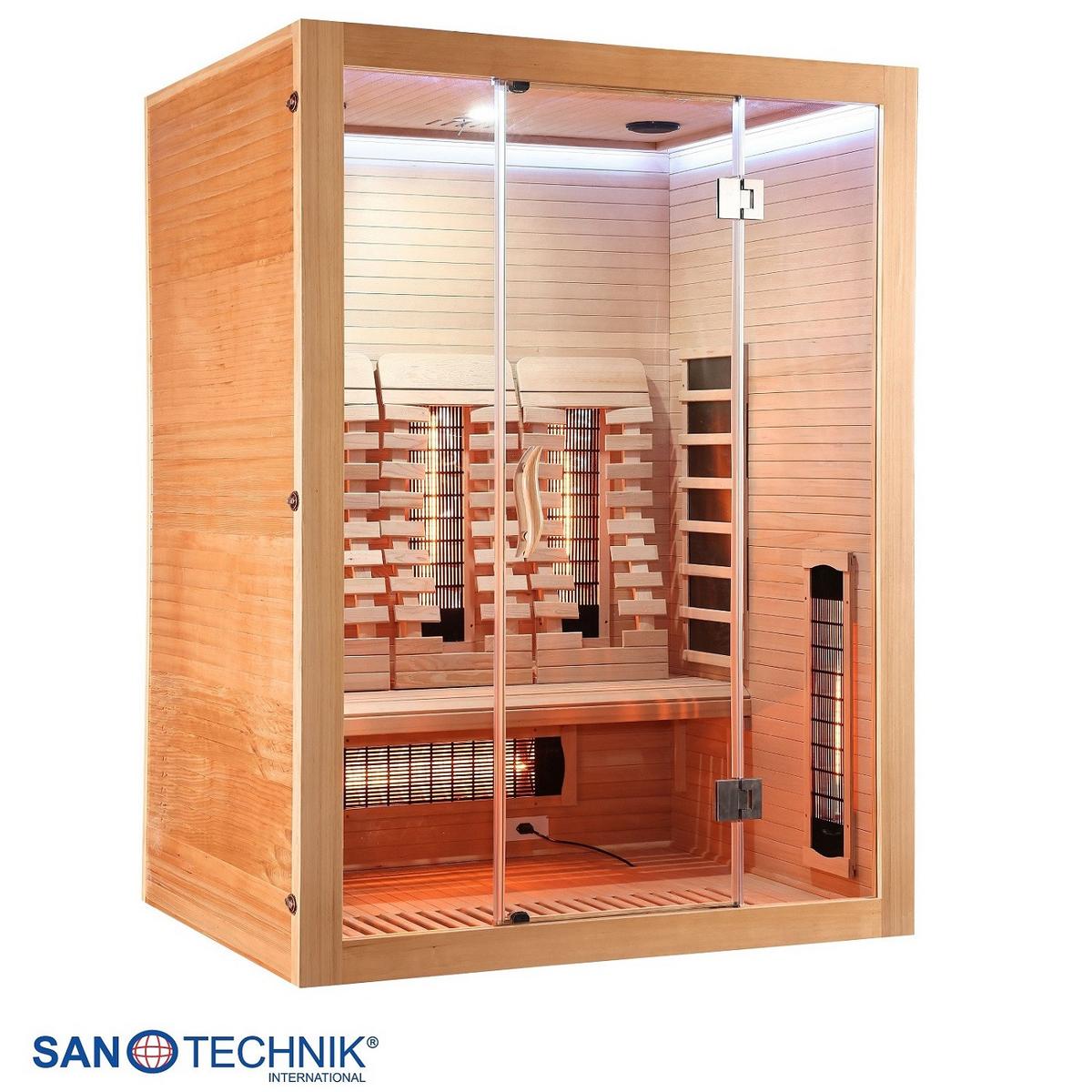 Infrarotkabine 3 Personen LBH: 150x120x200 - Naturfarben, KONVENTIONELL, Holz (150/120/200cm) - Sanotechnik