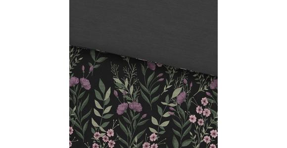Satin Bettwäsche 140 X 200 Cm Olivia Anthrazit Blumen - Anthrazit, ROMANTIK / LANDHAUS, Textil (140/200cm) - James Wood