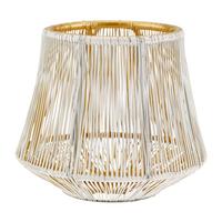 Laterne Sandra - Goldfarben/Weiß, MODERN, Metall (11/9cm) - James Wood