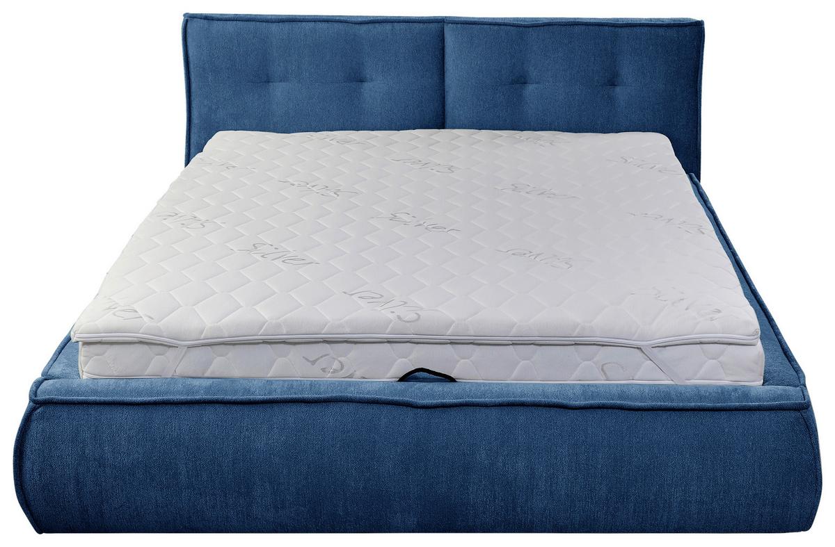 Polsterbett Mit Lattenrost Lacjo Blau 180x200 Cm - Blau/Beige, LIFESTYLE, Holz/Holzwerkstoff (180/200cm) - Livetastic