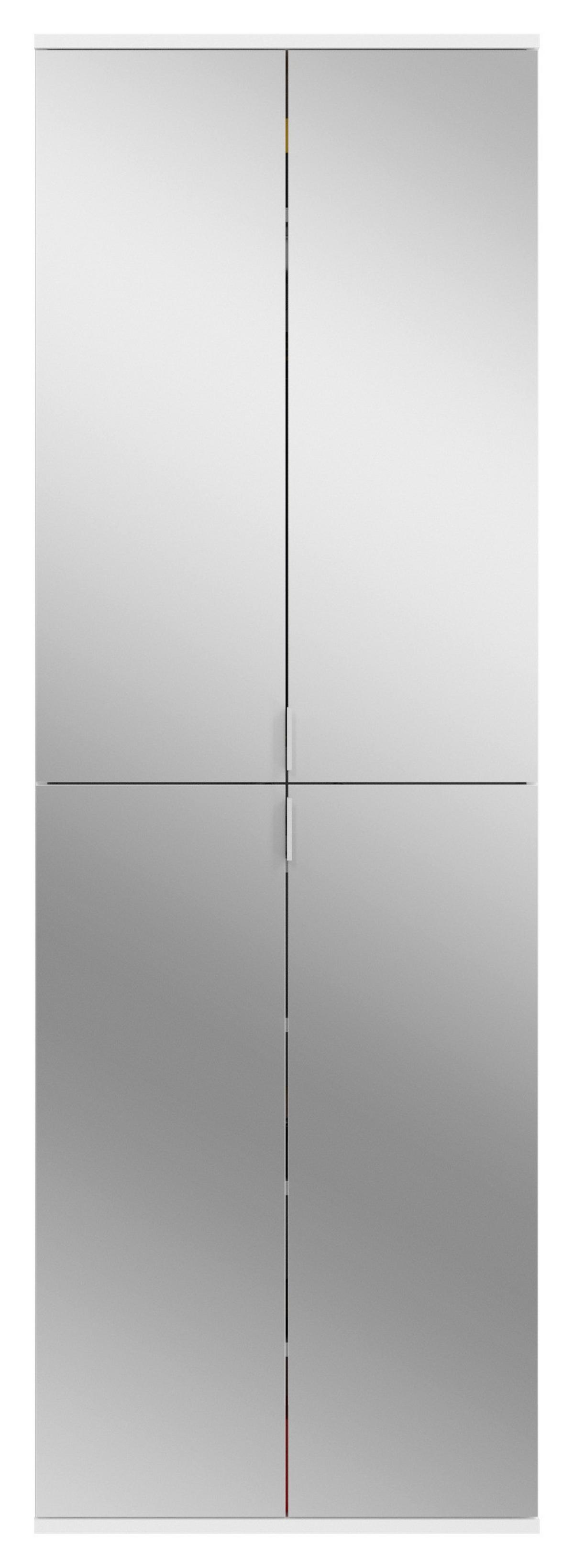 Garderobe Projekt X 4-teilig Weiß/eiche Artisan B: 213 Cm - Weiß Hochglanz, KONVENTIONELL, Holzwerkstoff (213/193/34cm) - MID.YOU