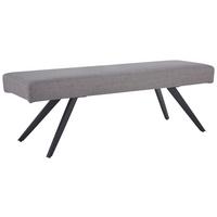 Sitzbank Andros ohne Lehne Hellgrau, B: 140 cm - Hellgrau/Schwarz, KONVENTIONELL, Textil/Metall (140/49/47cm) - MID.YOU