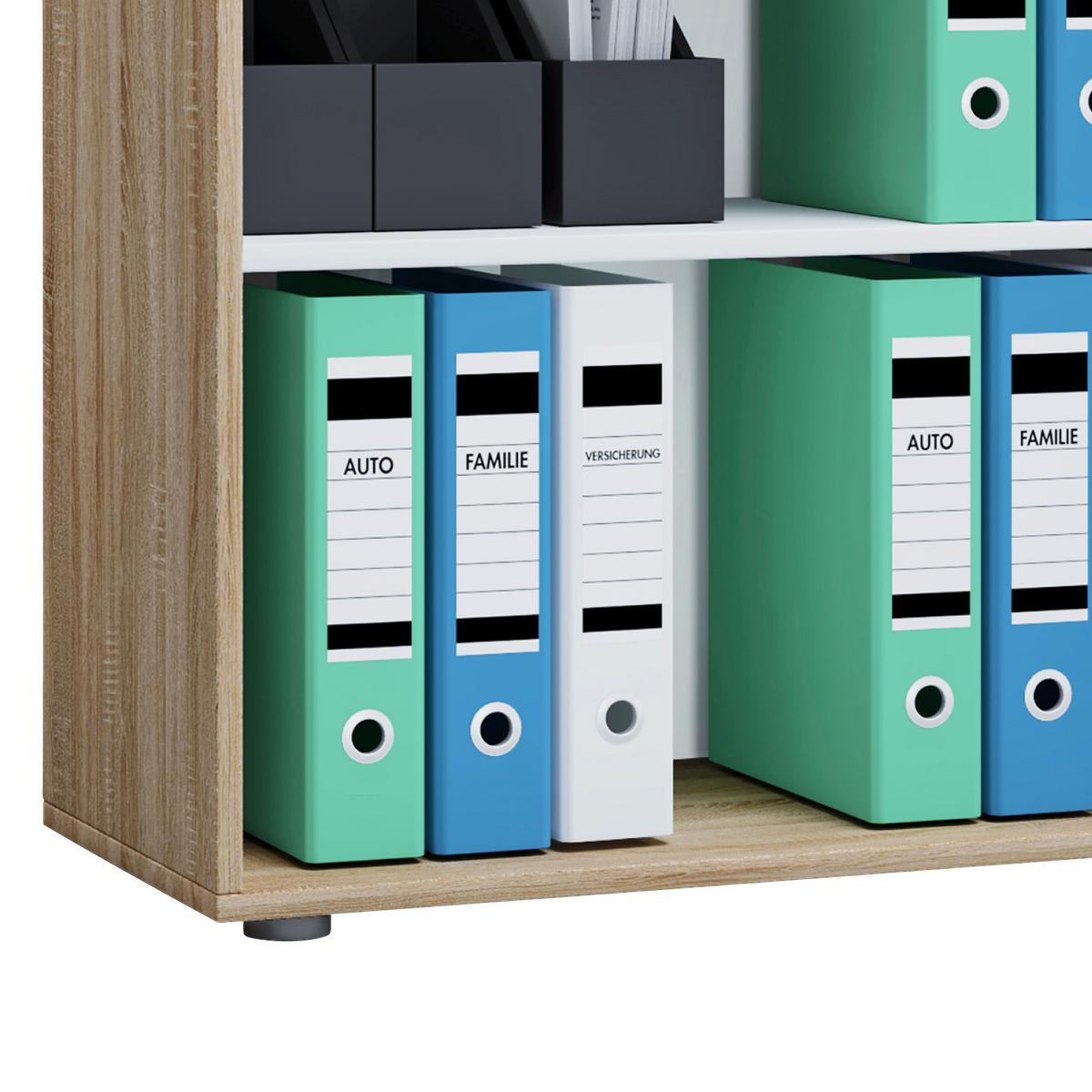 Aktenregal Lona L Eiche Dekor B 70 cm - Eichefarben/Schwarz, Basics, Holzwerkstoff (70/74/37cm) - MID.YOU