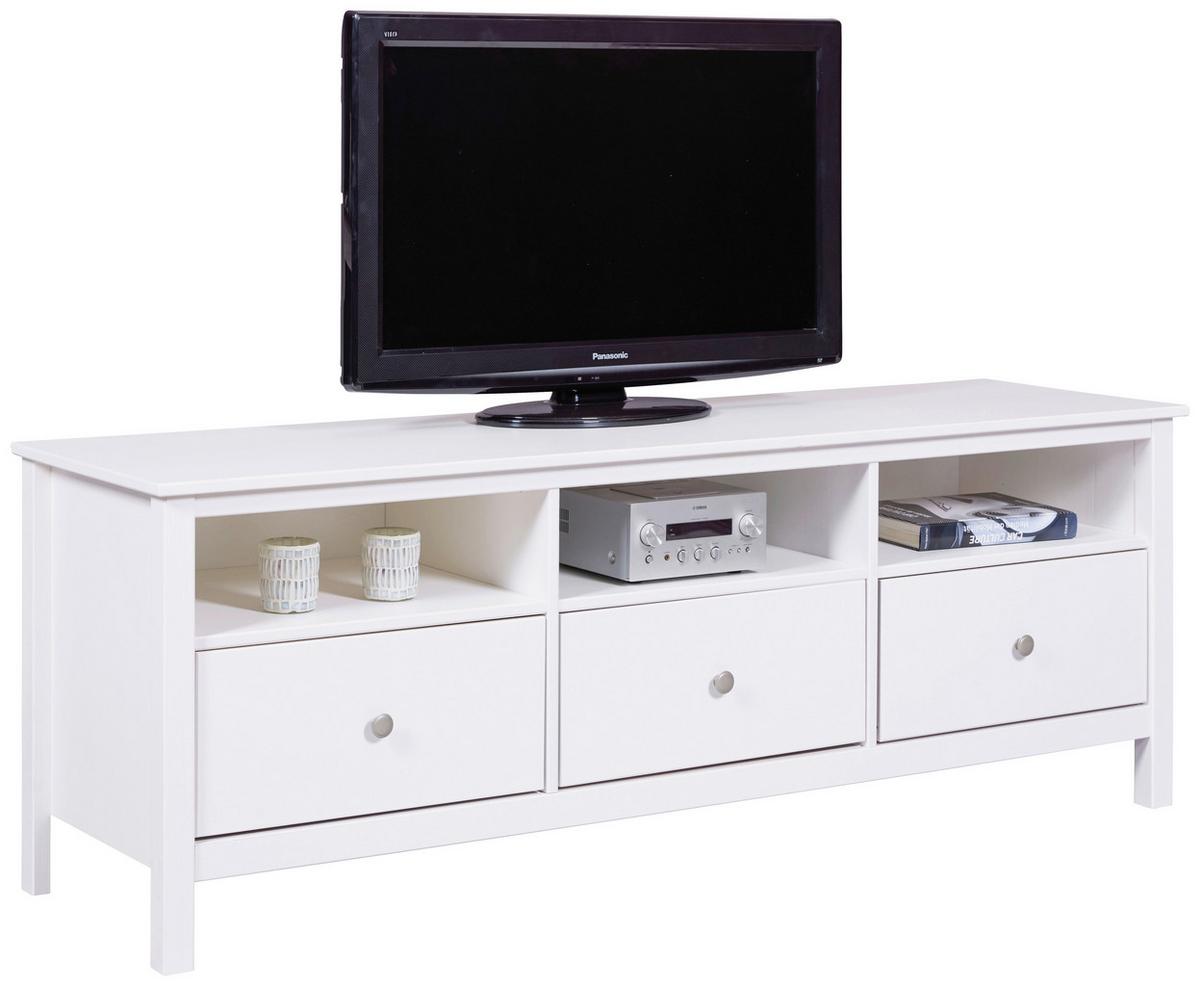 TV-Lowboard Chilly B: 160 cm Kiefer Massiv, Weiß - Weiß, Design, Holz (160/57/45cm) - Livetastic