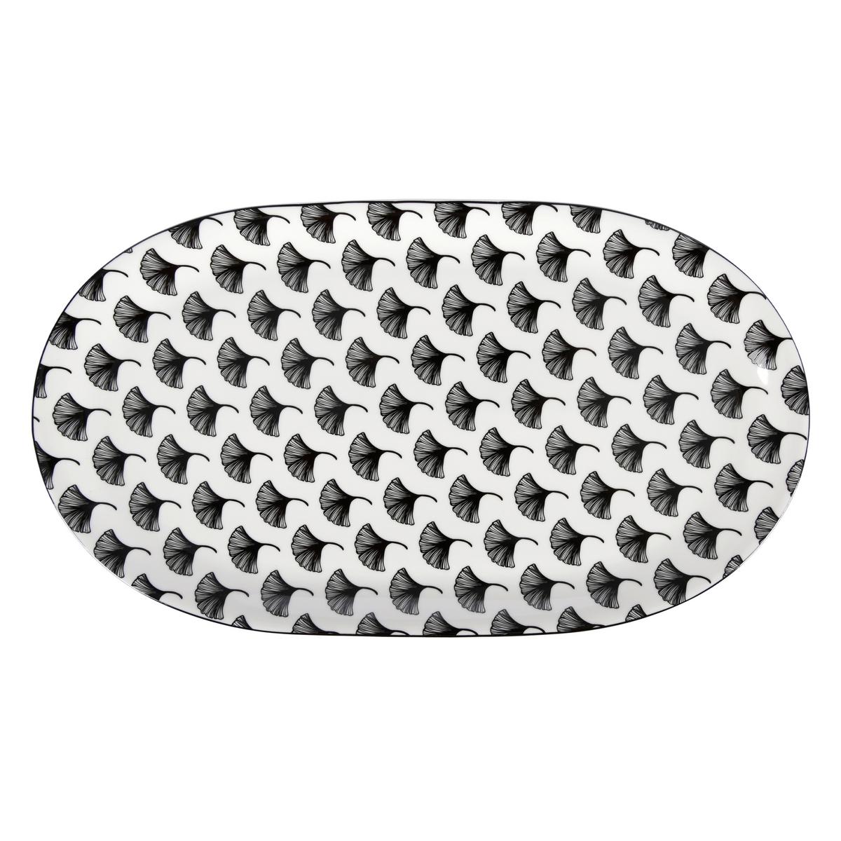 Servírovací podnos Shiva, Ø: ,37,5cm - bílá/černá, Lifestyle, keramika (37,5cm) - Premium Living