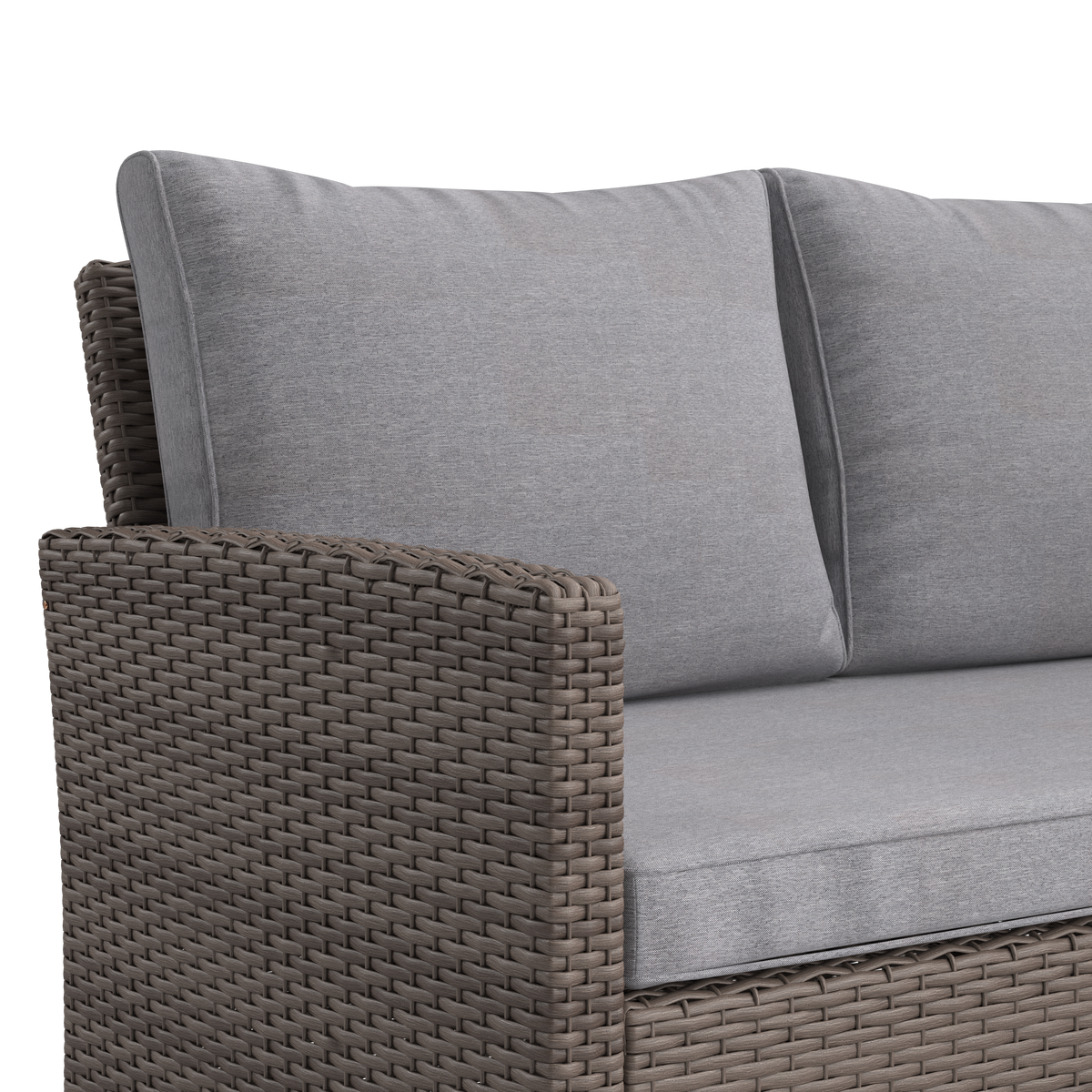 Loungegarnitur 5-Tlg. Porto aus Kunststoff mit Kissen - Grau, MODERN, Kunststoff/Textil (232/175cm) - Beldano