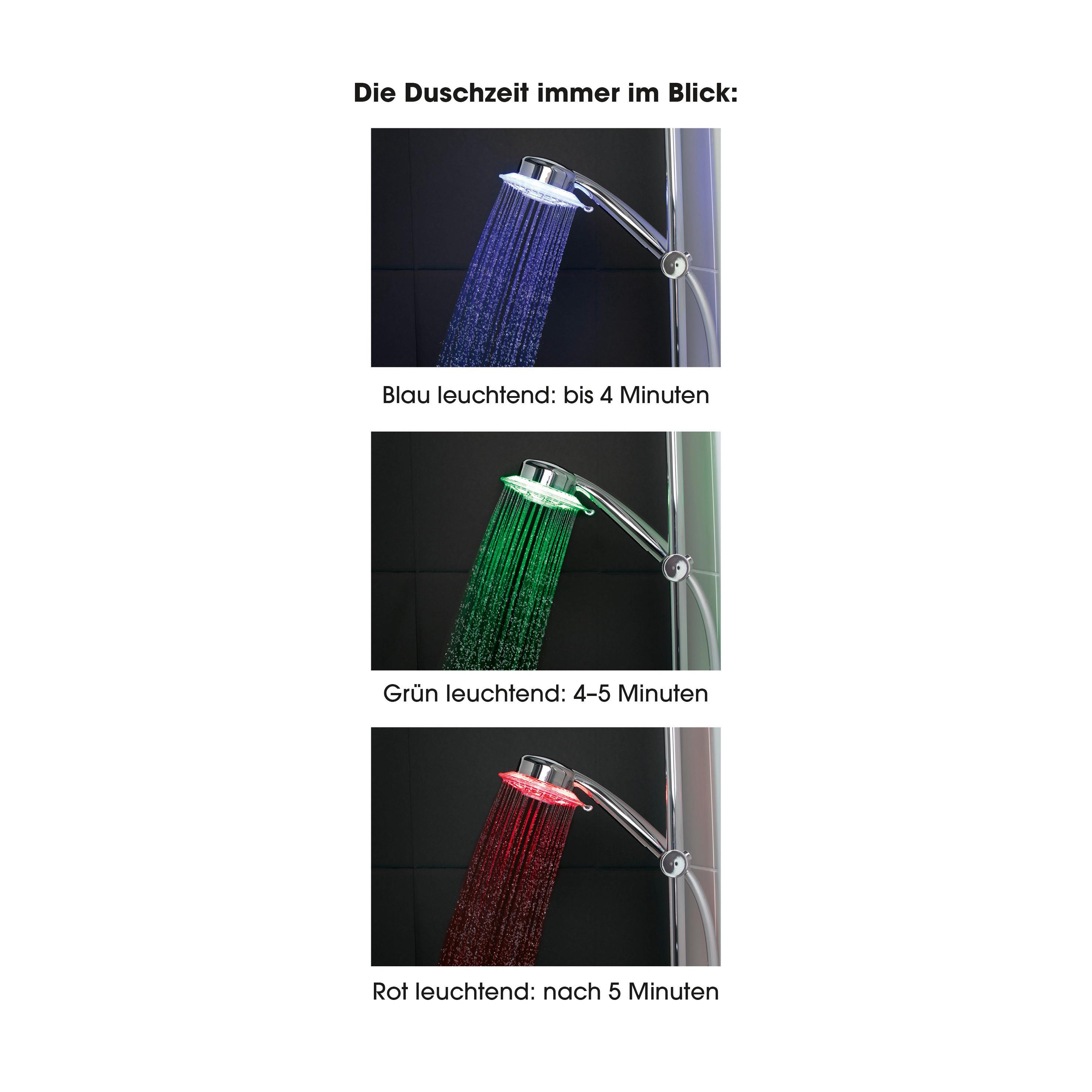 Duschkopf Easymaxx Duschkopf Led 12,5cm - Chromfarben, Basics, Kunststoff (12,5/26/6,5cm)